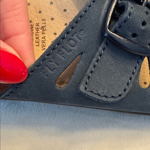 Fly Flot Women's Navy Wedge Sandals, sz 41 (US 9- see size chart) - Picture 9 of 12